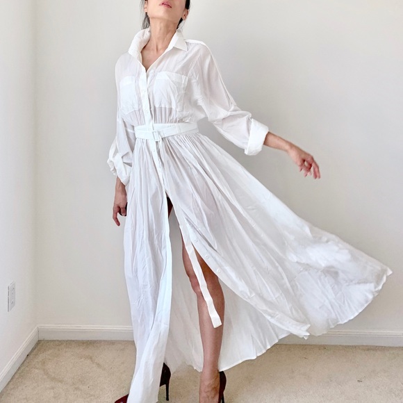 CHICBOMB Dresses & Skirts - LONG WHITE UTILITY MAXI DRESS